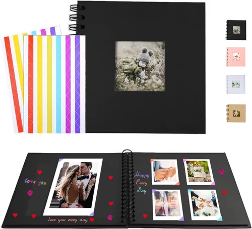 Vista 9 de Álbum de fotos de álbum de recortes, páginas de papel blanco, álbum de recortes, páginas de hojas, aniversario de boda, regalo de memoria familiar