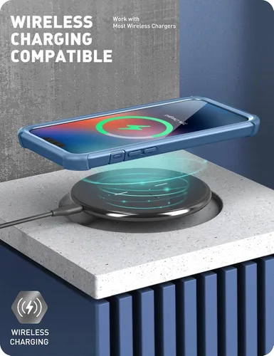 Vista 6 de i-Blason Ares - Funda diseñada para iPhone 14 Plus de 6.7 pulgadas (versión 2022), funda transparente resistente de doble capa con protector
