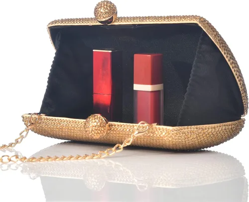 Vista 4 de Bolso de noche con diamantes de imitación completos para mujer, dije de cumpleaños, compromiso, boda, fiesta