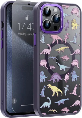 Vista 50 de Goodon para iPhone 15 Pro Max con protector de pantalla de privacidad, compatible con Magsafe, funda translúcida mate a prueba de golpes - Linda