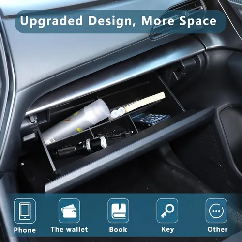 Vista 3 de Daeiclru Organizador de divisores de guantera compatible con Subaru Crosstrek 2024 y Subaru WRX 2022-2024, caja de inserción de ABS, bandeja