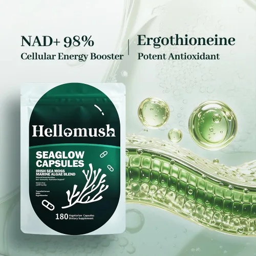 Vista 6 de Suplemento orgánico de cápsulas de musgo marino con extracto de Reishi y Tremella 10:1, píldoras de musgo marino cosechado silvestre para mujeres