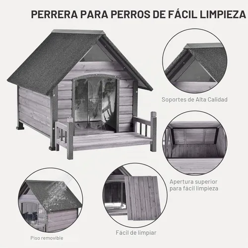 Vista 5 de Casa para perros al aire libre para perros de raza extragrande, perrera aislada para perros en el exterior