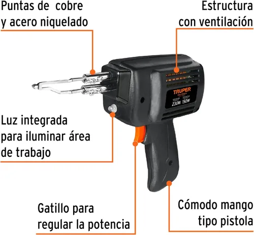 Vista 2 de TRUPER CAU-230 Pistolas de soldadura de calor duales 230W