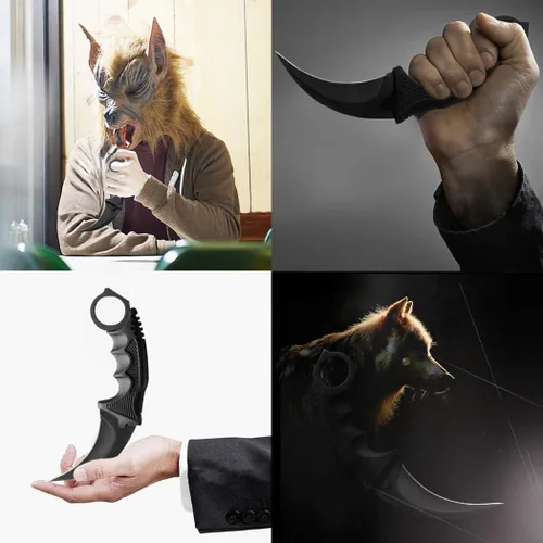 Vista 4 de TOPOINT - Cuchillo de entrenamiento Karambit sin vanguardia, cuchillo de entrenamiento de práctica de karambit sin herramienta de entrenamiento