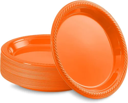 Vista 4 de Big Party Pack Platos de plástico Rojo manzana 50
