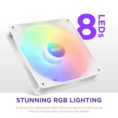 Vista 2 de F140RGB Core - Ventilador RGB de 5.512 in - Paquete doble con controlador RGB - Blanco