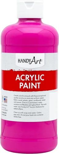 Vista 91 de Handy Art Pintura acrílica, juego de 12 colores, botellas de 16 onzas, acrílico líquido para estudiantes semibrillante, consistencia de flujo