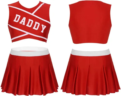 Vista 6 de CHICTRY Disfraz de colegialas adultas para mujer, uniforme recortado, chaleco y faldas plisadas