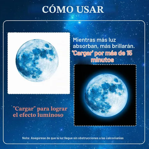 Vista 2 de 492 calcomanías de pared que brillan en la oscuridad con estrellas