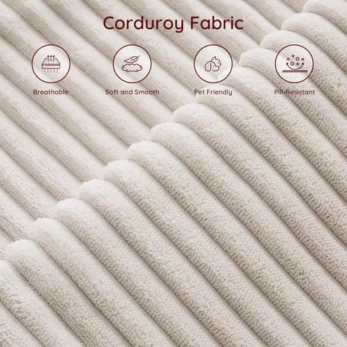 Vista 4 de Sofá seccional convertible de 105" con chaise en forma de L, sofá modular moderno con asiento profundo, cómodos sofás tipo nube de 3 plazas