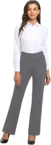 Vista 6 de Pantalones capri de yoga para mujer de corte para bota, 3 bolsillos, estampado floral