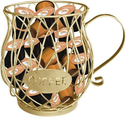 Vista 13 de Owill-home Soporte para cápsulas de café y taza organizadora, soporte de metal para tazas de café expreso, soporte para crema de café, soporte
