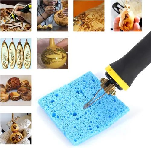 Vista 2 de 23 Uds. Puntas de pirografía profesional para máquina de pirografía de 50 W, kit de herramientas de combustión de madera, accesorio de pirografía