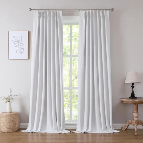 Vista 9 de Kayne Studio Cortinas opacas plisadas para sala de estar y dormitorio, habitación de bebé, cortinas con aislamiento térmico para oscurecer la Natural