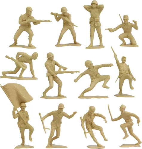 Vista 2 de BMC Classic Marx - Figuras de soldado japonés de plástico para hombre, 32 piezas de soldado de la Segunda Guerra Mundial, fabricadas en Estados