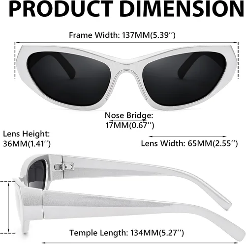 Vista 5 de FEISEDY Gafas de sol para mujeres y hombres con escudo futurista deportivo estrecho de los años 90 gafas de sol punk Y2K B2936 65mm