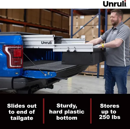 Vista 3 de Unruli LIBERATOR - Cubierta Tonneau con caja de carga deslizante extraíble – Ford F150 – Años 2015-2022 – Cama de camión de 6 pies 7 pulgadas – Caja