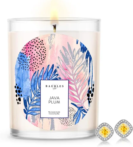 Vista 15 de Baubles Vela Premium Perfumada de Bambú y Joyería con Colgante Sorpresa en el Interior Vela Grande de 18 oz Hecha en EE.UU. Libre de Parafina