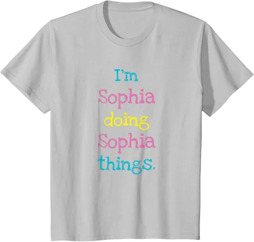 Vista 64 de Sophia - Camiseta con texto personalizado para niñas
