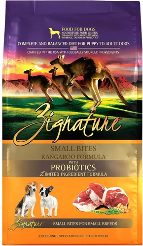 Vista 8 de Zignature Kangaroo - Alimento seco para perros con fórmula de ingredientes limitados, comida seca para perros pequeños bocados, 4 libras