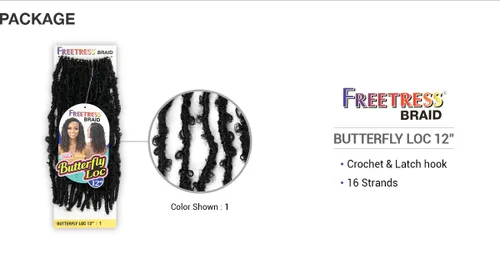 Vista 3 de Shake N Go FreeTress - Trenzas de ganchillo Butterfly Loc de 12 pulgadas (paquete de 3, 2)