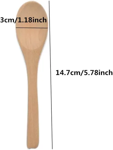 Vista 2 de Cuchara de madera pequeña hecha a mano con cucharadita de miel, condimento, café, té, azúcar, sal, mermelada, mostaza, helado, cucharas de bambú