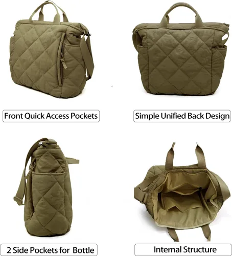 Vista 2 de Fozehlad Bolsa acolchada para mujer, bolsa acolchada para mujer, bolso de hombro para moda