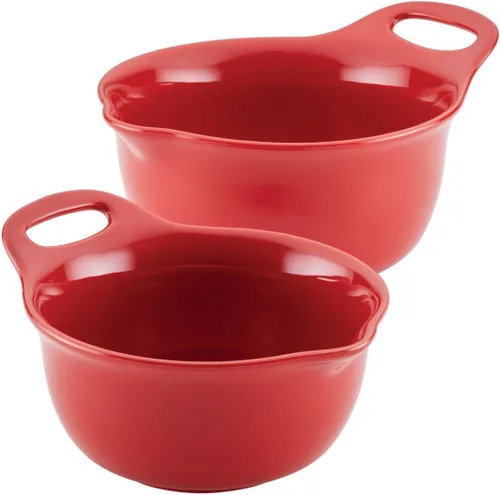 Vista 9 de Rachael Ray Ceramics - Juego de cuencos para mezclar con boquilla de vertido, 1 cuarto de galón y 2 cuartos de galón, color gris oscuro