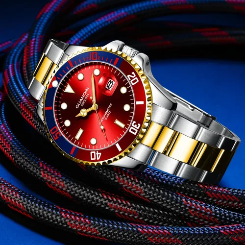Vista 7 de CROWNQIN Reloj de pulsera de cuarzo con cronógrafo impermeable para hombre