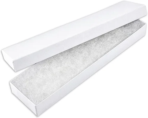 Vista 11 de TheDisplayGuys - Paquete de 25 cajas de cartón rellenas de algodón #10 para joyas, color blanco mate (1.9 x 1.3 x 0.7 pulgadas), para envío