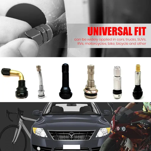 Vista 4 de Performore 8 tapas de válvula de neumático, cubiertas de vástago de alta resistencia Universal para rueda de coche de aluminio, tapas de válvula