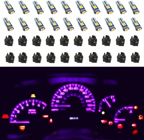Vista 12 de WLJH 74 focos LED para salpicadero Mini T5 2721 27 37 286 cuña enchufe de giro PC74 para panel de instrumentos automotor, juego de luces indicadoras