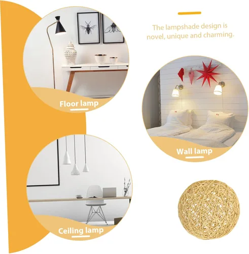 Vista 3 de DOITOOL 2 sets cubierta de luz de uso interior tejida pantalla lámpara colgante decorativa para dormitorio 2 unids*2