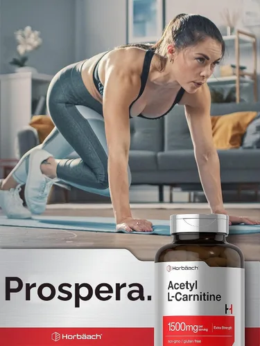 Vista 6 de Horbäach Acetil L-Carnitina 1500mg 200 Cápsulas Extra Strength