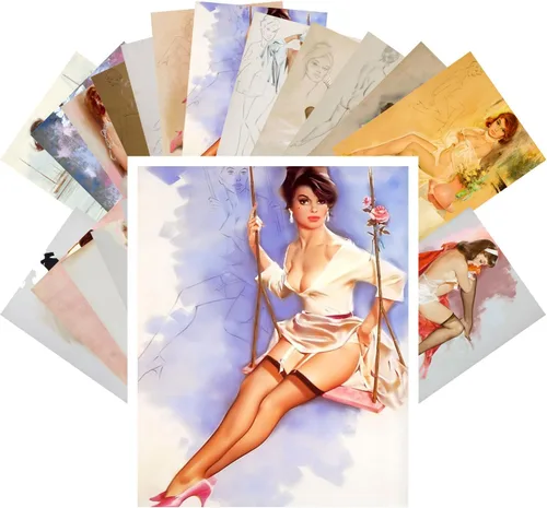 Vista 5 de PIXILUV Pinup Postal Pack 24pcs Vintage Pinup Sexy Girls Classic Sexy Girls