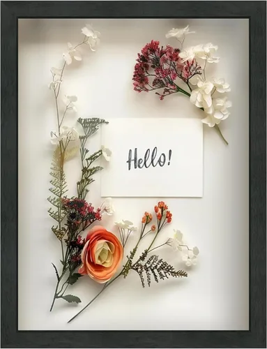Vista 52 de FrameWorks Marco de Caja de Sombra de Madera Negra de 8" x 8" – Vitrina con Parte Trasera de Fieltro Suave, Caja de Memoria con Vidrio Templado