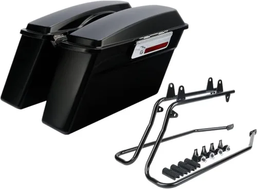 Vista 32 de Kit de soporte de conversión para alforjas extendidas de 4" TCMT, compatible con Harley Heritage Softail Fatboy FLSTF Breakout 1984-2017, negro