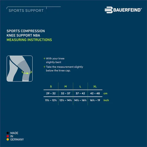 Vista 6 de Bauerfeind - Rodillera de compresión deportiva para rodillas NBA - Diseño ligero con zonas de agarre para alivio del dolor en la rodilla de Negro