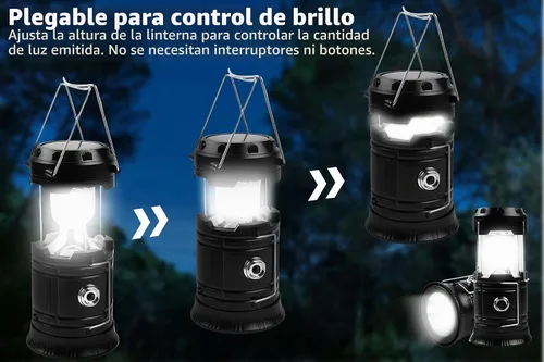 Vista 4 de KunHe Paquete de 12 Linternas LED de Camping Plegables Portátiles de 1800mAh Ligeras Impermeables Recargables por USB Kits de Linternas LED