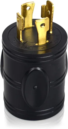 Vista 4 de Adaptador de corriente para autocaravana de 30 amperios, enchufe de bloqueo giratorio de 4 clavijas, convertidor resistente L14-30P a TT-30R