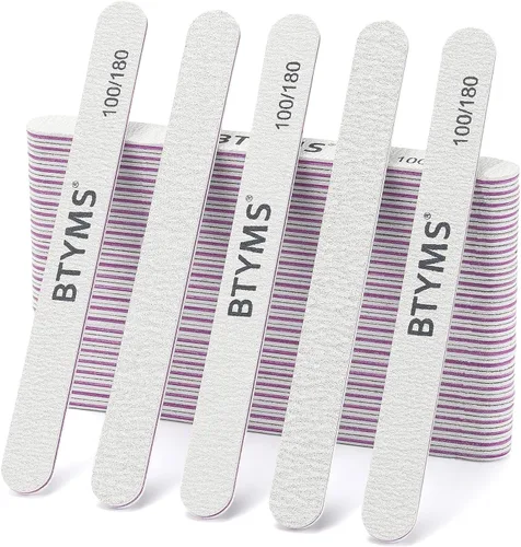 Vista 9 de BTYMS 25 limas de uñas de grano 100/180 de doble cara, limas de pulido de uñas para uñas acrílicas y naturales