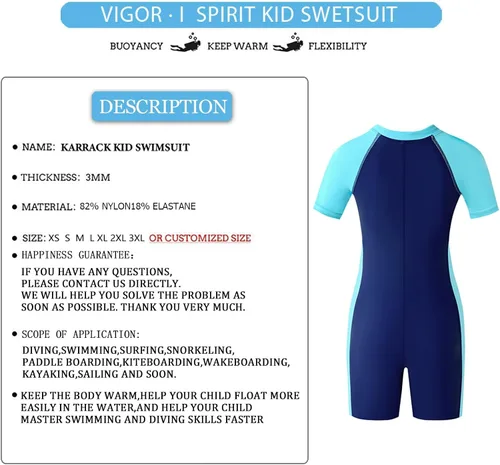 Vista 2 de karrack Traje de baño de una pieza para niñas y niños con protección solar UPF 50+