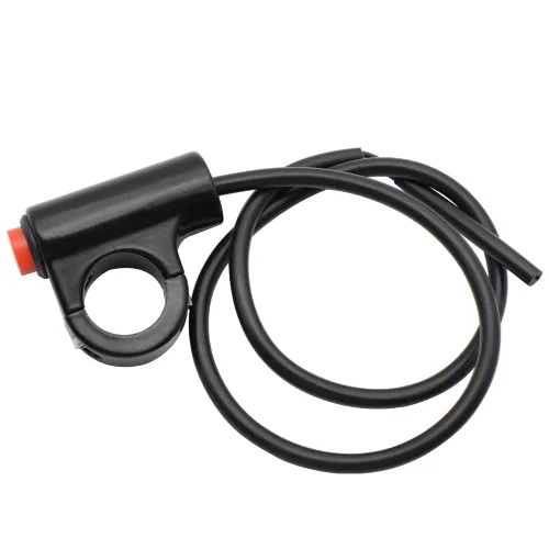 Vista 4 de 7/8 "motocicleta manija barra montaje peligro interruptor de botón flash luz de advertencia ON-Off manillar interruptores botón rojo aleación