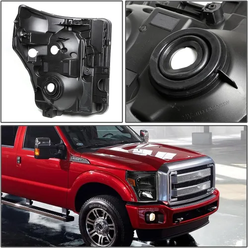 Vista 2 de DNA MOTORING Conjunto de faros delanteros compatible con 11-16 F-250 / F-350 / F-450 / F-550 Super Duty, ámbar negro, HL-OH-FSU13-BK-AM