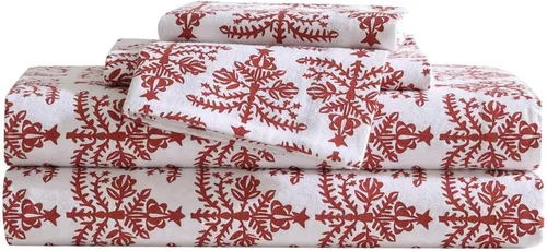 Vista 20 de Eddie Bauer - Sábanas individuales, juego de ropa de cama de franela de algodón, cepillada para mayor suavidad, decoración acogedora para el hogar