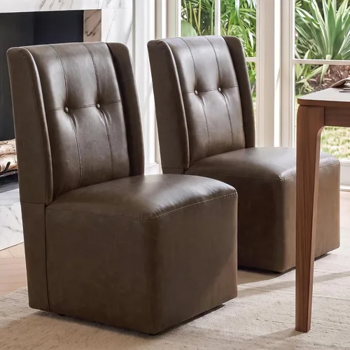 Vista 15 de Silla de comedor giratoria con ruedas, silla de comedor