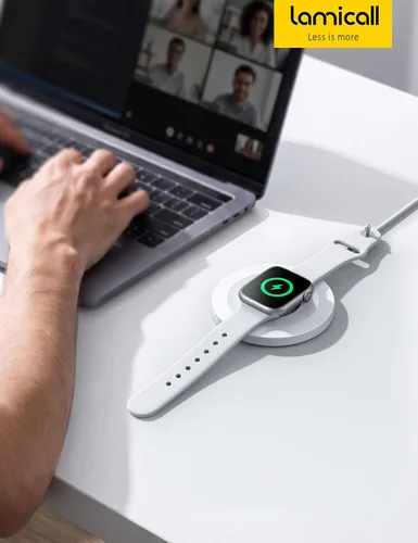 Vista 7 de Lamicall para Apple Watch Charger - Soporte magnético de carga rápida para Blanco mate