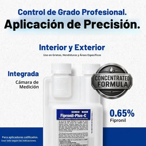 Vista 4 de Fipronil Plus-C concentrado insecticida, 16 onzas, hace 21 galones Mata cucarachas, hormigas, hormigas de fuego, insectos apestosos, arañas y más