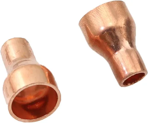 Vista 4 de RLECS 6 piezas de acoplamiento de cobre reductor con extremo de sudor 1/2 x 1/4 pulgadas ID para adaptador de refrigeración HVAC